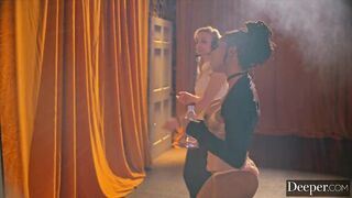 Deeper. Burlesque dancer Kira gets creampied at afterparty