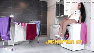 Busty Teen Pees On Laundry