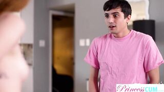 Feisty Redhead Amber Stark tells Stepbro, "You better not cum in my sticky panties" - S7:E7