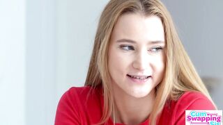 Cock Hungry Girls Ivi Rein & Rebecca Volpetti Devour Stepbros Dick for Cum Swapping Treat - S1:E5