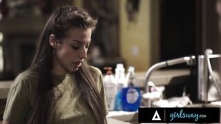 Horny Couple Fuck Next To The Plumber