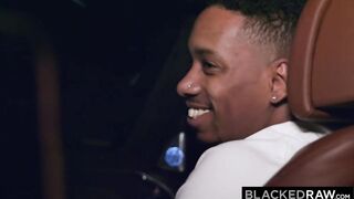 Blonde bad girl Venera fucks a thick BBC in black leather