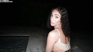 Lina Love Oiled Pool Tease Night Fuck