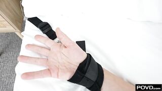 Juniper Ren Bound and Fucked in Bed Restraints