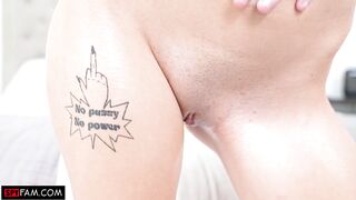 "I'll Suck Your Cock Just Don't Tell Mom and Dad!" Bella Nova Bribes Stepbro To Keep New Tat Secret